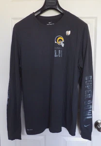 NUEVO CON ETIQUETAS Auténtica Camiseta Dri-Fit NIKE LA RAMS SUPERBOWL LIII Gris Manga Larga Para Hombre L - Imagen 1 de 6