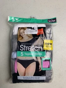 Bikini Hanes Just My taglia 5 senza etichette 4X/12 cotone elasticizzato intimo taglie forti - Foto 1 di 8