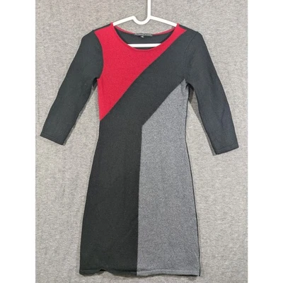 Antonio Melani 100% Merino Wool Sweater Dress Color Block Women's Size XS Foto 1 de 4