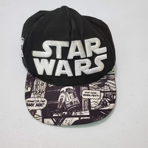 Star Wars Boys Hat Small/Medium Yeats Black Snapback Comic Strip Logo READ - Picture 1 of 14