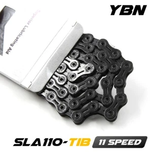 YBN SLA110-TIB 11 Speed Chain 116 Link SLA-11 Campagnolo Shimano 11S (Black) - Picture 1 of 7