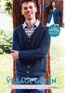 ~ Strickmuster zum Ausziehen für schöne Unisex V-Ausschnitt Strickjacke ~ 32" ~ 50" ~ - Bild 1 von 2