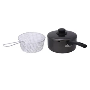 Sartén antiadherente para freidora de grasa profunda cesta con tapa juego cacerola para freír aluminio - Imagen 1 de 21