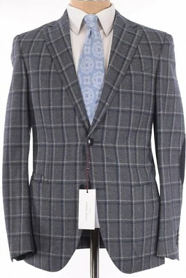 Abrigo deportivo Luciano Barbera nuevo con etiquetas talla 40R azul y gris franela a cuadros con almohadillas  Foto 1 de 4