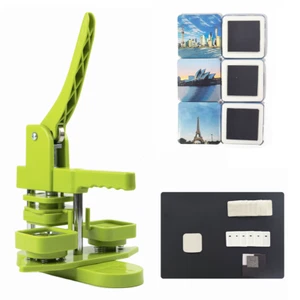 50*50mm 2inch Square Fridge Magnet Making Machine Kit + 100 Set Magnet Materials - Photo 1 sur 6