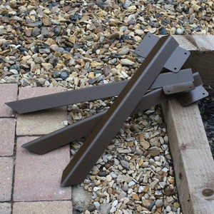 Timber Railway Sleeper Brackets Driveway Path Straight Edge Edging - BROWN PK 10