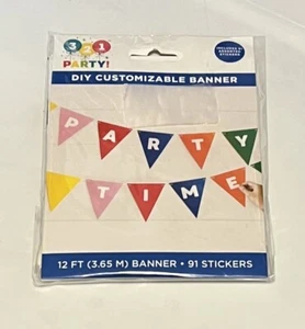 321 Party! DIY Customizable Party Banner Pendants 12 FT String & 91 Stickers - Picture 1 of 2