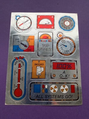 Vintage 1981 Hallmark Cards Silver Foil Encouragement Words Stickers - 1 Sheet - Image 1 of 4