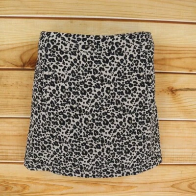 LOFT Falda Corta Forrada Recta Mujer Talla 2P Marrón Negro Estampado Animal Nueva con Etiquetas $60 Foto 1 de 4