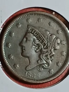 1838 MATRON HEAD LARGE CENT. XF CONDITION. ORIGINAL . NICE COIN. - Picture 1 of 2