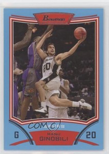 2008-09 Bowman Draft Picks & Stars Blue /499 Manu Ginobili #62 HOF