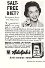 Print Ad Vtg 1958 Adolph's Salt Substitute Flavor Enhancing