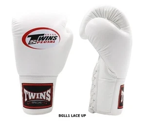 Guantes de Boxeo Especiales Gemelos CORDONES Cuero MMA Muay Thai BGLL1 Hechos TH, 10-16oz - Imagen 1 de 10