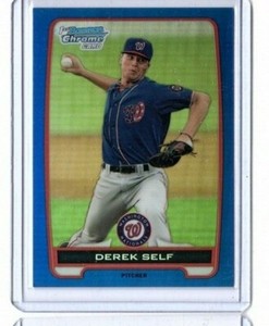 2012 Bowman Draft Chrome Draft Picks Blue Refractors 83/250 Derek Self #BDPP65