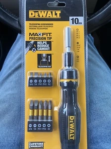 New Tough DeWalt MAX-FIT TELESCOPING SCREWDRIVER 10 PC Multi-Bit Set #DWHT68001 - Picture 1 of 2