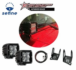 RIGID Ind. D-Series PRO Pair Surface Spot Lights 202213 & A-Pillar Mount Jeep JK - Picture 1 of 15