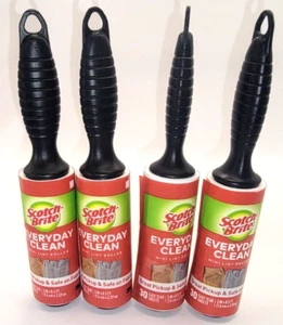 4 PACK - Scotch-Brite Everyday Clean Mini Travel Lint Rollers - 30 Sheets Each - Picture 1 of 1