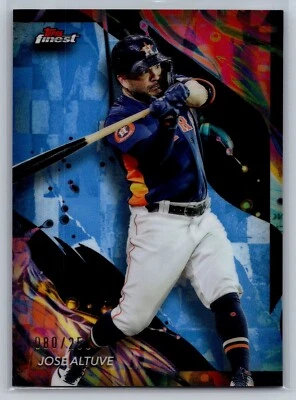 2024 topps finest baseball jose altuve sky blue refractor uncommon 80/250 #121 - Image 1 of 2
