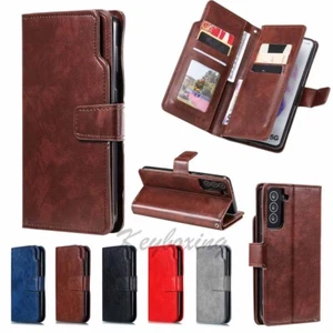 For Samsung S24 Ultra S23 S22 S21 S20 S10 S9 Wallet Card Slot Leather Case Cover - Picture 1 of 38