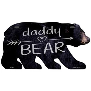 Letrero de matrícula en forma de oso de metal Daddy Arrow placa etiqueta puerta de pared - Imagen 1 de 1