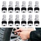 High Performance Car Tubeless Vacuum Tire Valve Stems Pack of 12 Silver Color