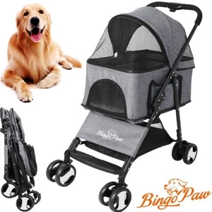 XXL Hundewagen Hunde Buggy Stroller Hundebuggy mit Regenschutz Bezug 4 Rollen DE - Bild 1 von 11