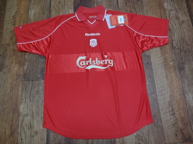 Liverpool 2000-2001 BNWT Tripple Champ Original Home Jersey Size
