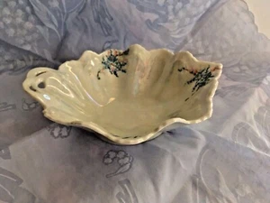 MZ Austria Foglia Trinket Piatto Ciotola Blu Floreale Iridizzato - Foto 1 di 5