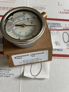 Pressure Gauge 2-1/2" / 1/4" NPT PN PGB254OLMC Filled 200 PSI - Picture 1 of 3
