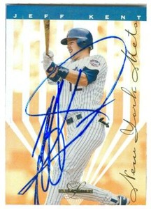 Jeff Kent autographed baseball card (New York Mets) 1995 Leaf Limited #107