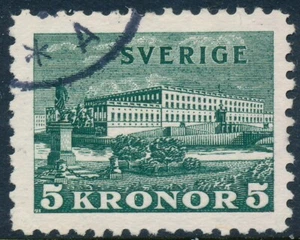 Sweden Scott 229-var/Facit 233b, 5Kr Stockholm Palace, F-VF Used WHITE Paper - Picture 1 of 1