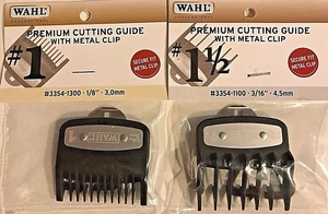 WAHL PRO SENIOR PREMIUM CUTTING GUIDES NON SLIP METAL CLIP 2 PCS #1 & #1 1/2 - Picture 1 of 2