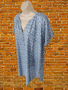 WHITE STUFF BLUE DRESS SIZE UK 18 COTTON WOMENS SHORT SLEEVE SMOCK DITSY FLORAL - Picture 1 of 5