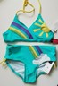 Gap Kids Girls Swimsuit Bathing Suit 2 Piece Bikini Blue Sun Rainbow Size M 8 