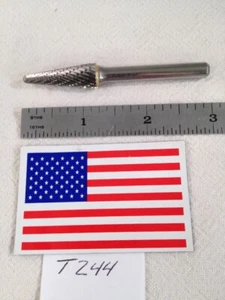 NEW FALCON / SGS 1/4" SHANK CARBIDE BURR. SL-3 DOUBLE CUT. 14°. CONE. USA -T244- - Picture 1 of 4