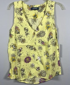 NWT MODCLOTH Yellow Zodiac Horoscope Astrology Women’s V Neck Tank Top XS Sun - Picture 1 of 4