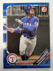 2019 Bowman Prospects Leody Taveras Blue 056/150 Texas Rangers
