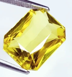 Zafiro amarillo natural de Ceilán 12 quilates piedras preciosas sueltas certificadas corte octágono O119 - Imagen 1 de 12