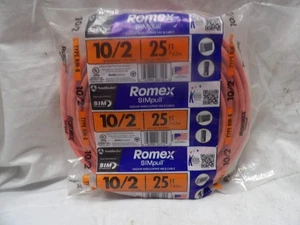 Southwire Romex SimPull Indoor Wire/Copper NM-B Cable 10/2 with Ground 25' - Picture 1 of 3