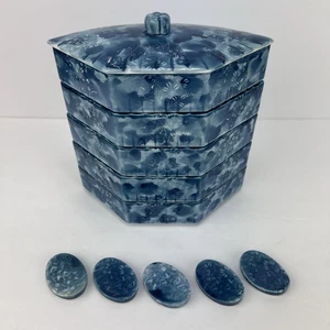 Bandejas de almuerzo japonesas de colección ventilador apilable Jubako z3q - Imagen 1 de 19