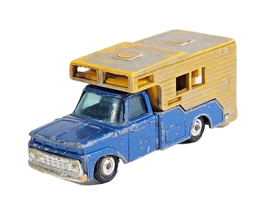 Camioneta pickup Husky Ford F-350 azul amarillo modelo diecast vintage años 60 sin caja Foto 1 de 4