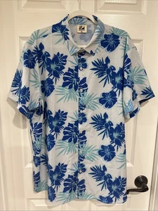 Surfcuz Hawaiihemd Herren XL Kurzarm Knopfleiste Blau Multi Floral - Bild 1 von 8