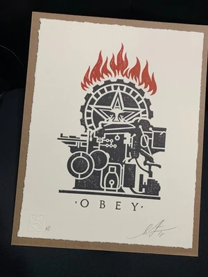 Obey Giant   Shepard Fairey Art Letterpress Print AP Signed  2018 - image 1 of 4