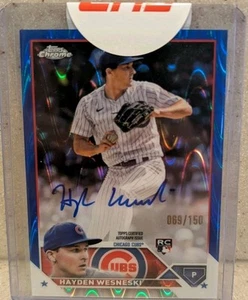 2023 Topps Chrome Baseball Blue Wave #RA-HW Hayden Wesneski RC Auto /150 - Picture 1 of 6
