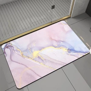 Badematte rutschfest saugfähig Badvorleger Badezimmerteppich Pink-010 - Bild 1 von 6