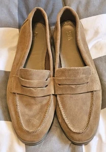 Damenschuhe beige Zara Wildleder Halbschuhe Gummisohle UK-Größe 6 nur einmal getragen - Bild 1 von 8