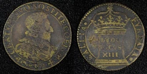 FRANCE ND Copper Token Louis XIII  Crowned Altar  28 mm (27 360) - Picture 1 of 3