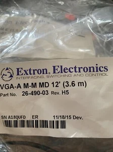 Extron VGA-A M-M 12’ 26-490-03 cable VGA plus audio - Picture 1 of 2