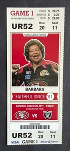 Vintage 2011 Oakland Raiders vs San Francisco 49ers Ticket Stub 8/20/11 - Mint! - Picture 1 of 2