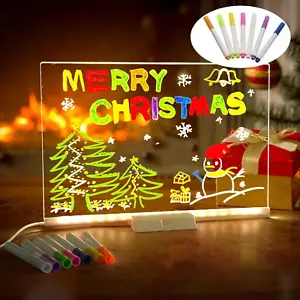 LED Note Board Colors Light up Acrylic Message Led Drawing Illuminated Notepad - Picture 1 of 1